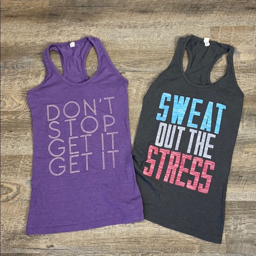 Two Work Out Tanks Small Fitted